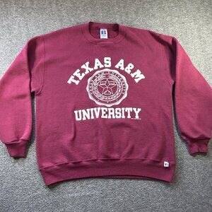 Vintage Texas AM Sweatshirt Mens Large Aggies Crewneck Pullover USA Made Russell